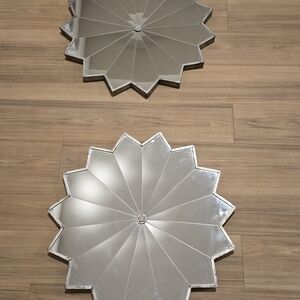 Elegant Silver Starburst Mirror Set